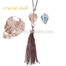 Kristallschädel-Halskette, Bling Bling facettierte Kristallschädel-Quasten-Halskette